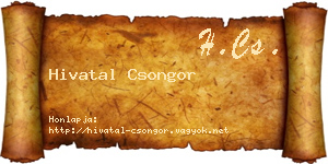 Hivatal Csongor névjegykártya